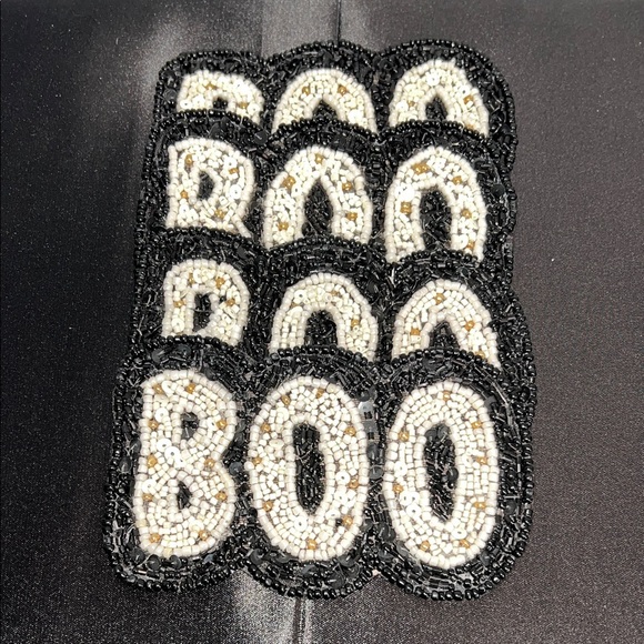 Spooky Night | Beaded “BOO” Coasters | Set of 4 - Picture 4 of 5